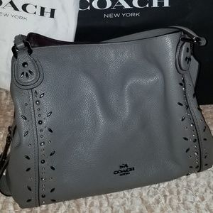 Coach Edie 31 Bag w/Prairie Rivets- Dk Grey/Gunmtl